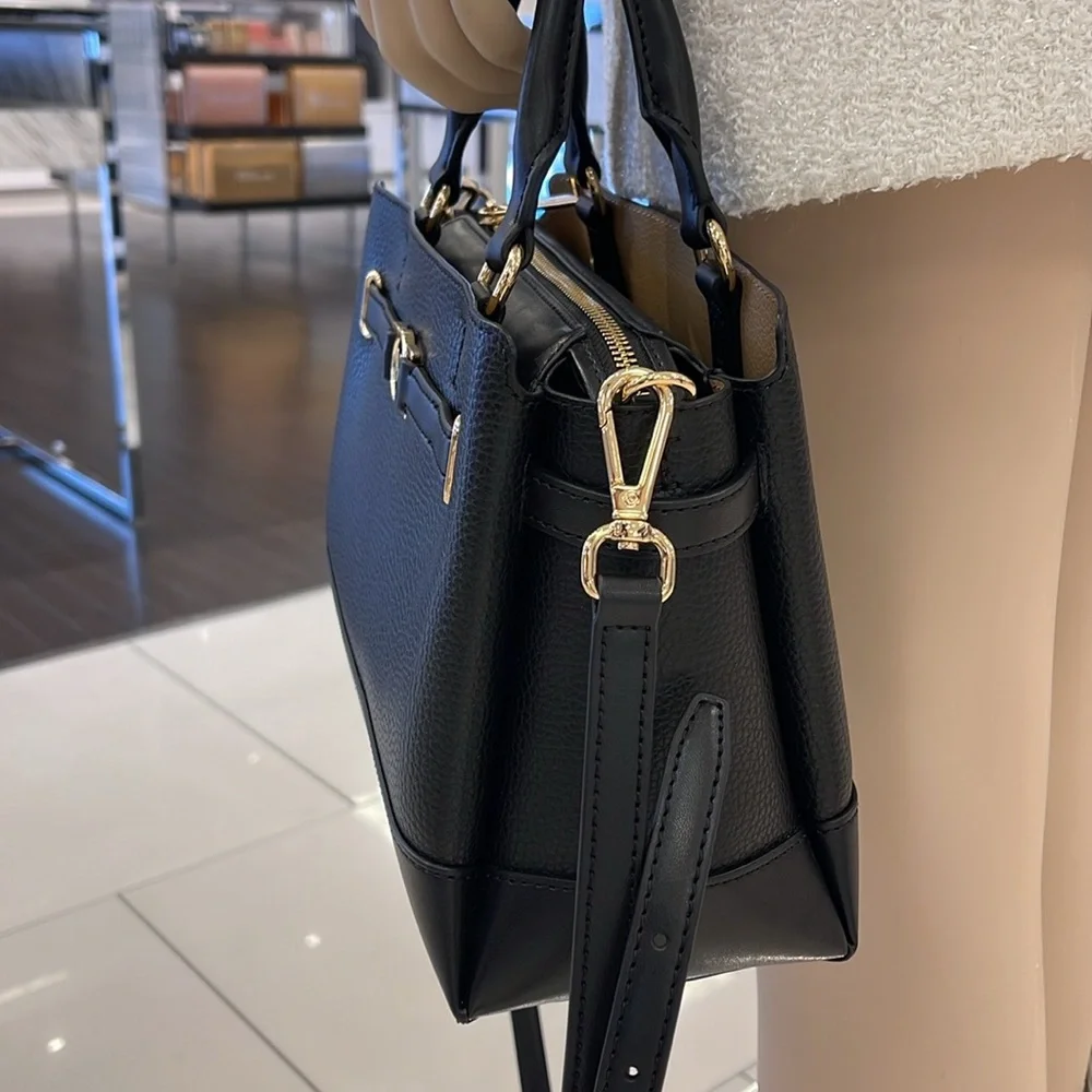 Michael Kors Reed Small Satchel Crossbody Center Zip Bag
Color: Black 
NWT - Picture 15 of 16